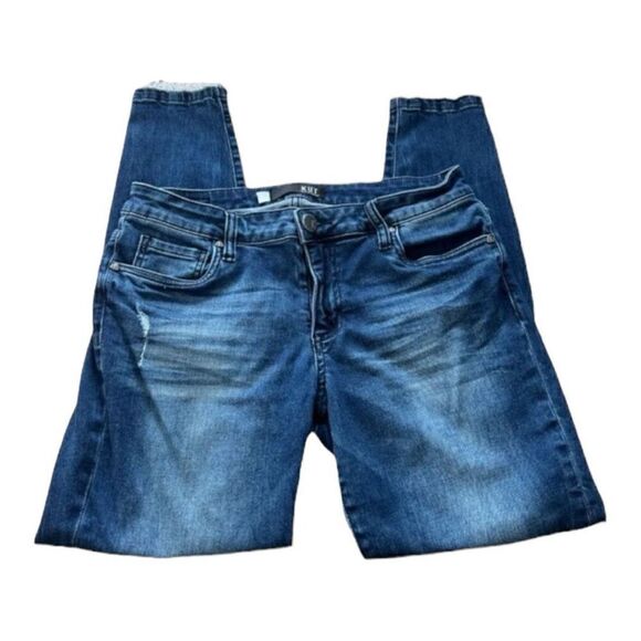 Kut From The Kloth DONA Raw Hem Straight Blue Jeans Women Size 6 Low-Rise - Picture 1 of 11
